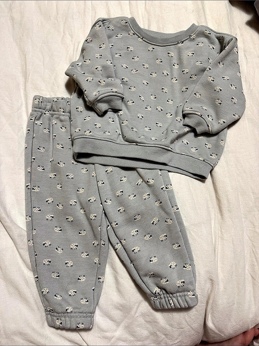 Amazon Essentials Sofia Grainge Baby 12M Gray Printed Set Like New